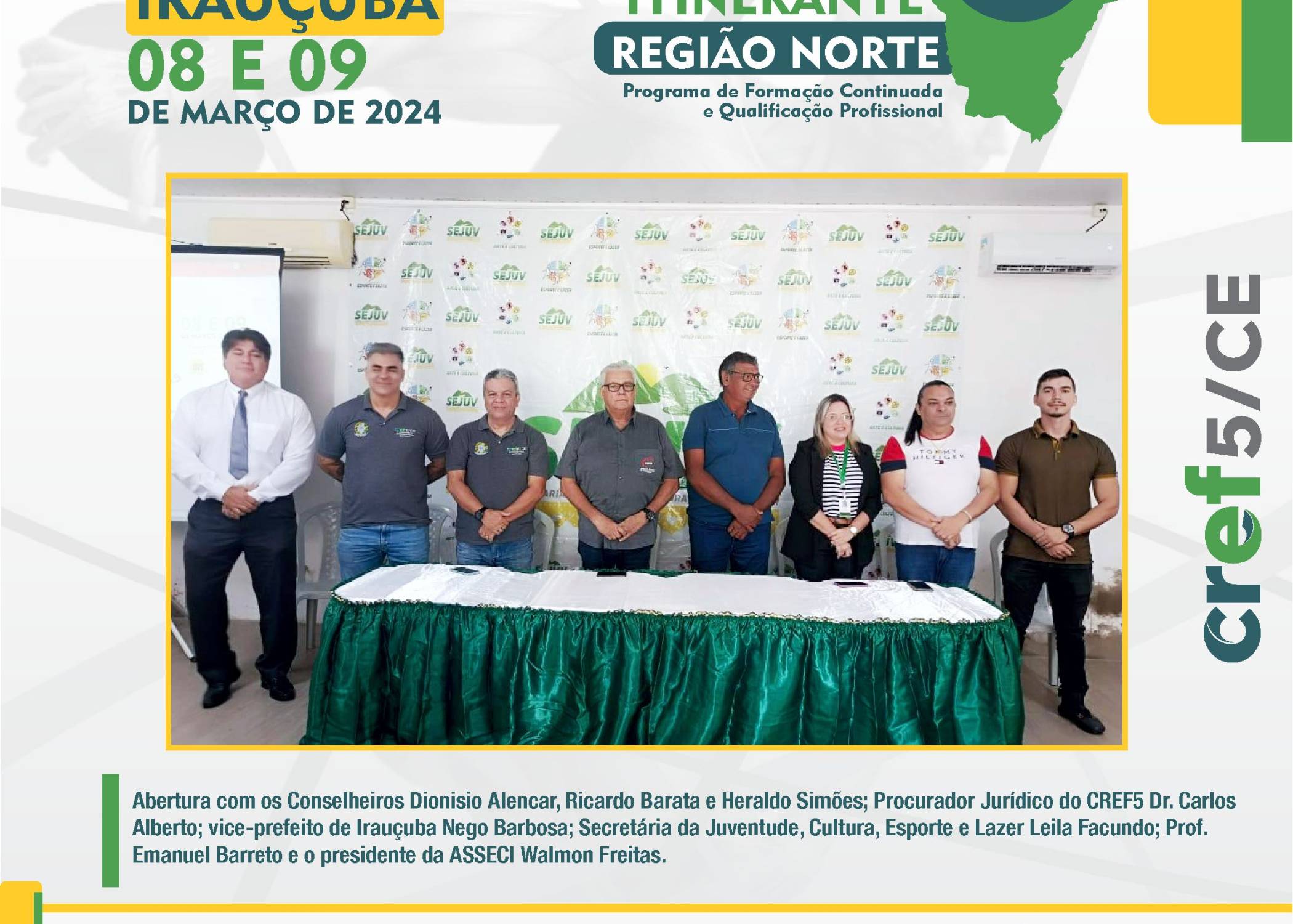 Registro do CREF5 ITINERANTE – REGIÃO NORTE / IRAUÇUBA
